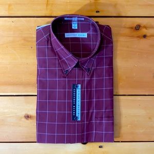 Geoffrey benne dark red dress shirt